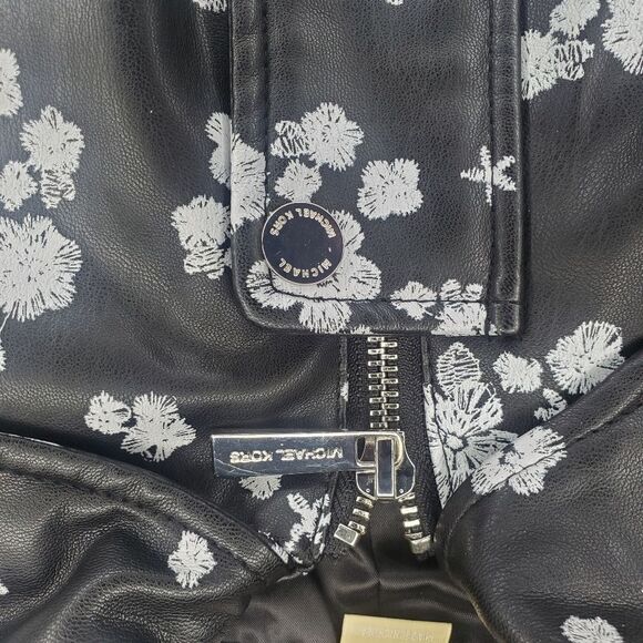 MICHAEL Michael Kors Leather Floral Moto Jacket Size Small - Picture 12 of 15